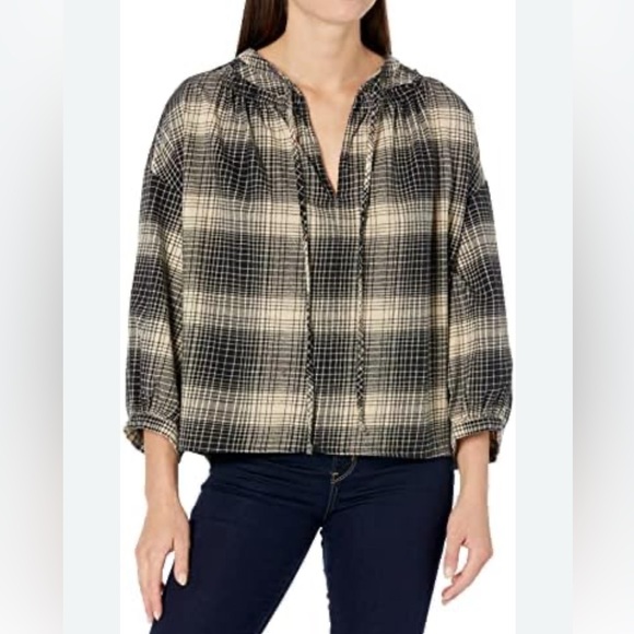 JOIE Barrian Women’s Plaid 3/4 Sleeve Flannel Shirt Size XL - Picture 1 of 11